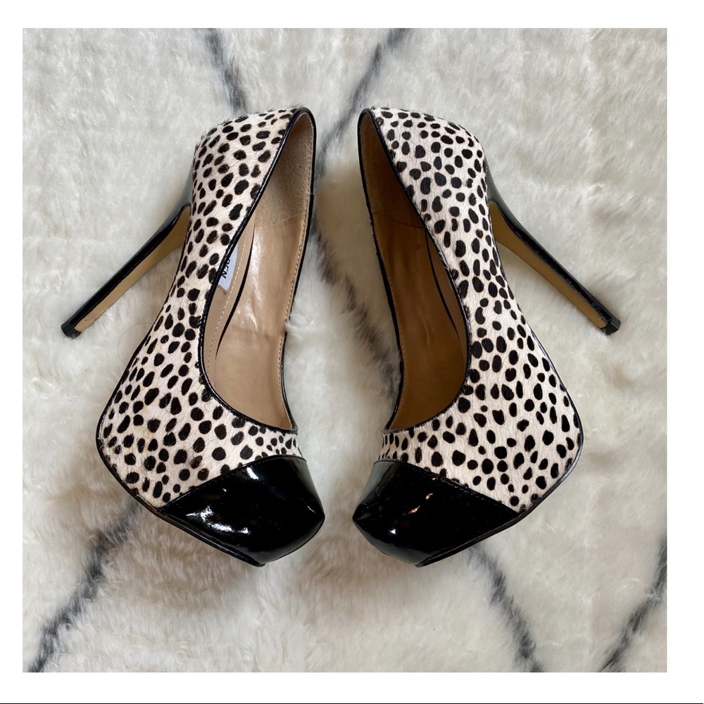 Steve Madden P-Kayy Dalmatian Print Pony Hair Pump
